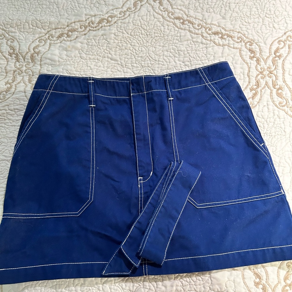 Wild Fable Blue Skirt with White Stitching